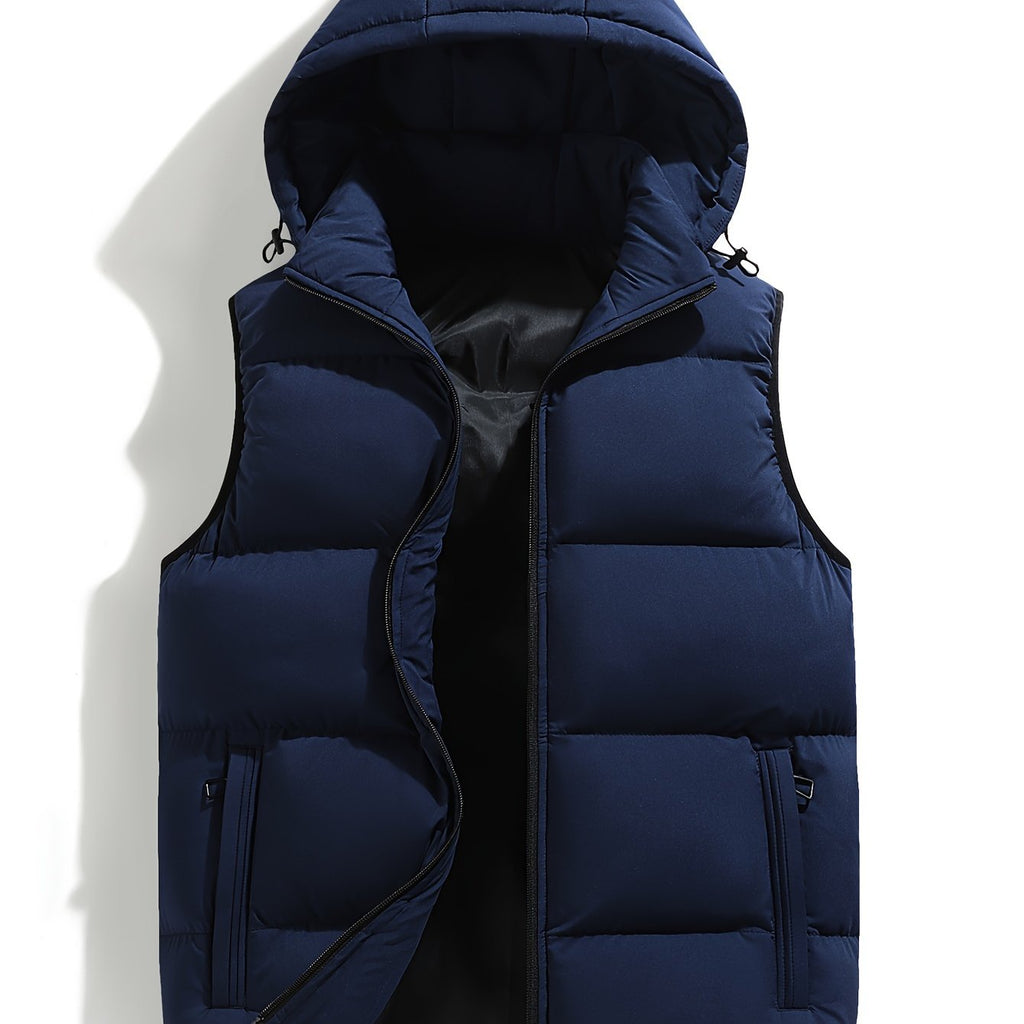 Jeff | Men's Puffer Vest with Adjustable Hood and Zip Pockets