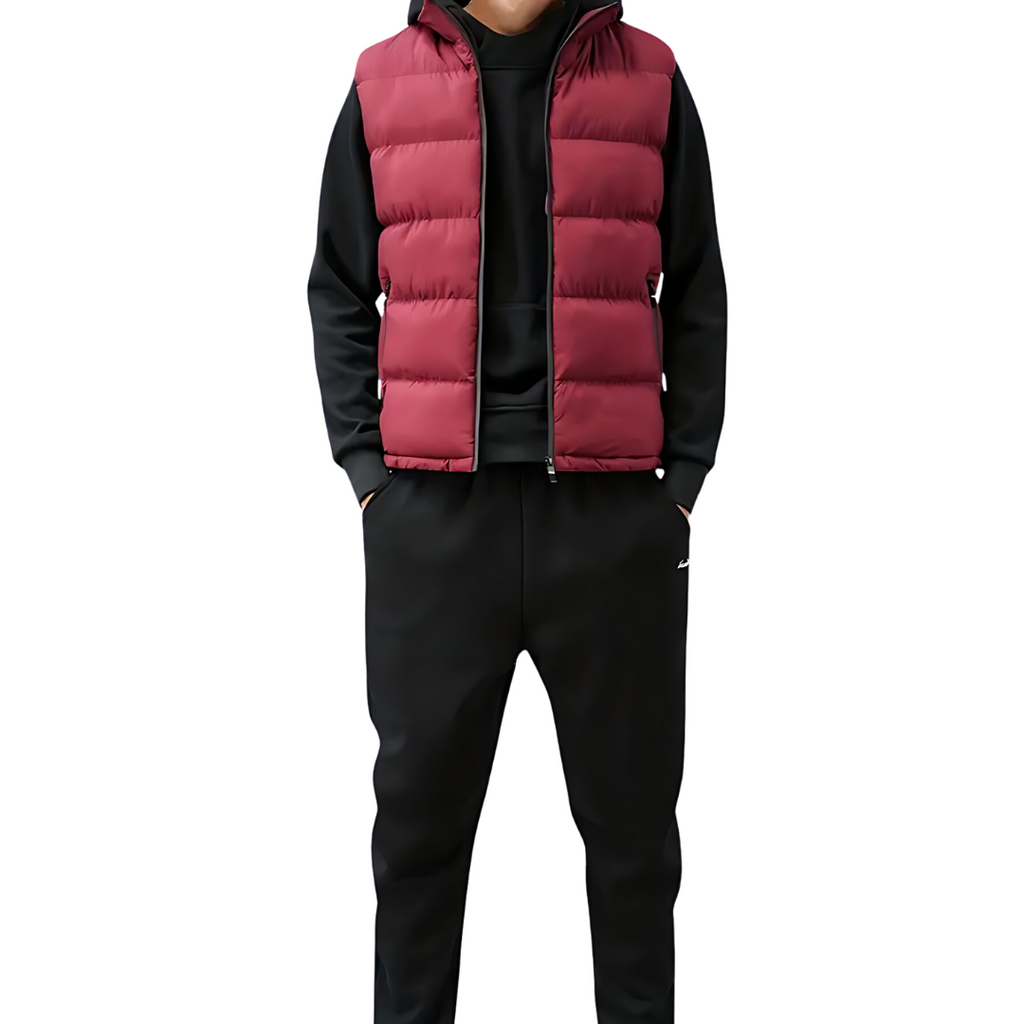 Eric | Men's Quilted Puffer Vest with High Collar and Zip Pockets