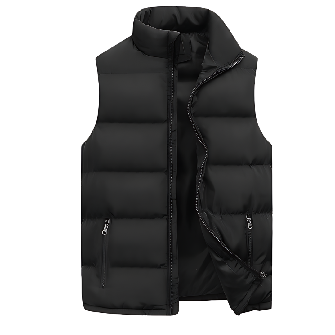 Eric | Men's Quilted Puffer Vest with High Collar and Zip Pockets