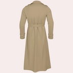 Nate | Men's Long Trench Coat with Water Repellent Fabric and Adjustable Cuffs