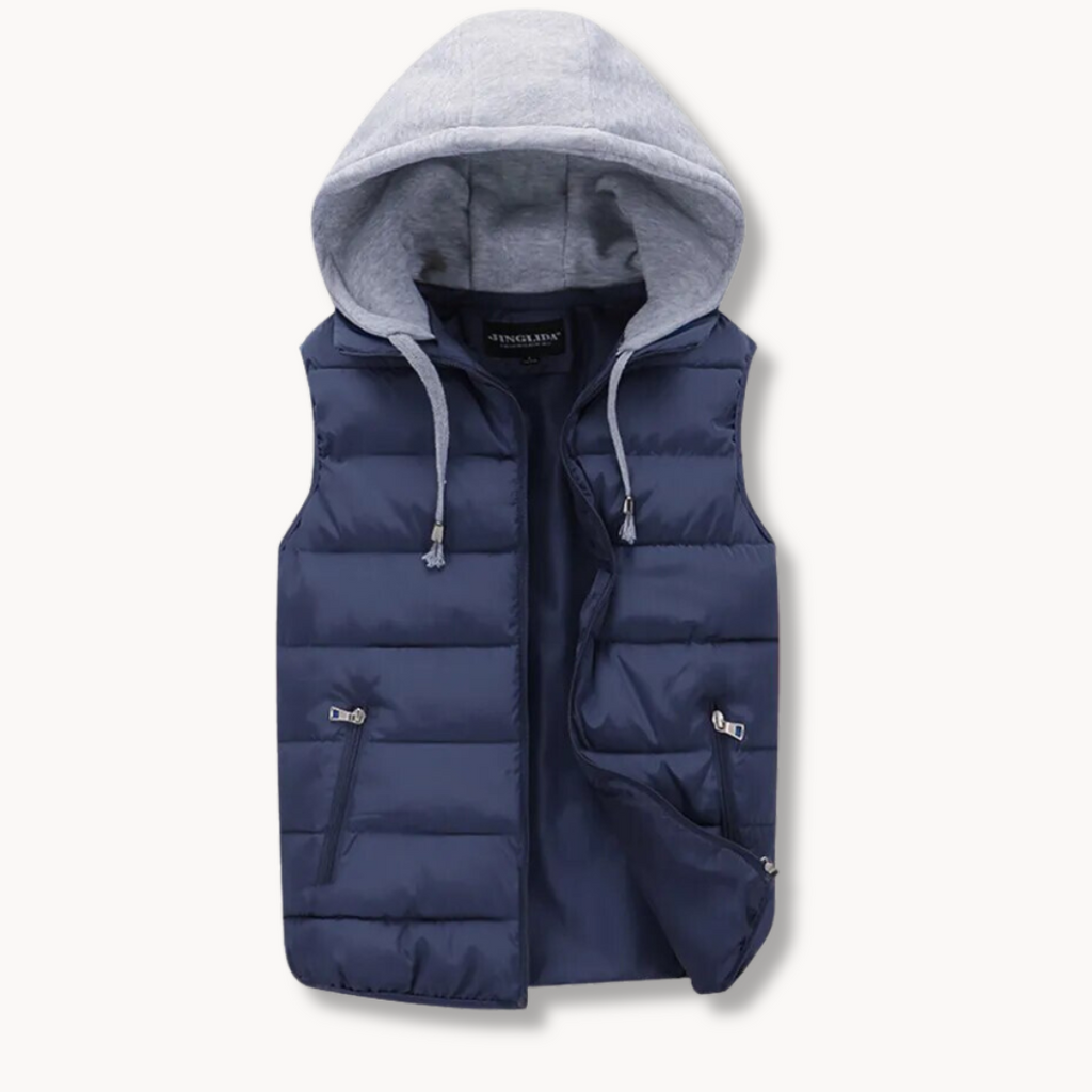 Dale | Men's Puffer Vest with Hood and Stretch Fabric