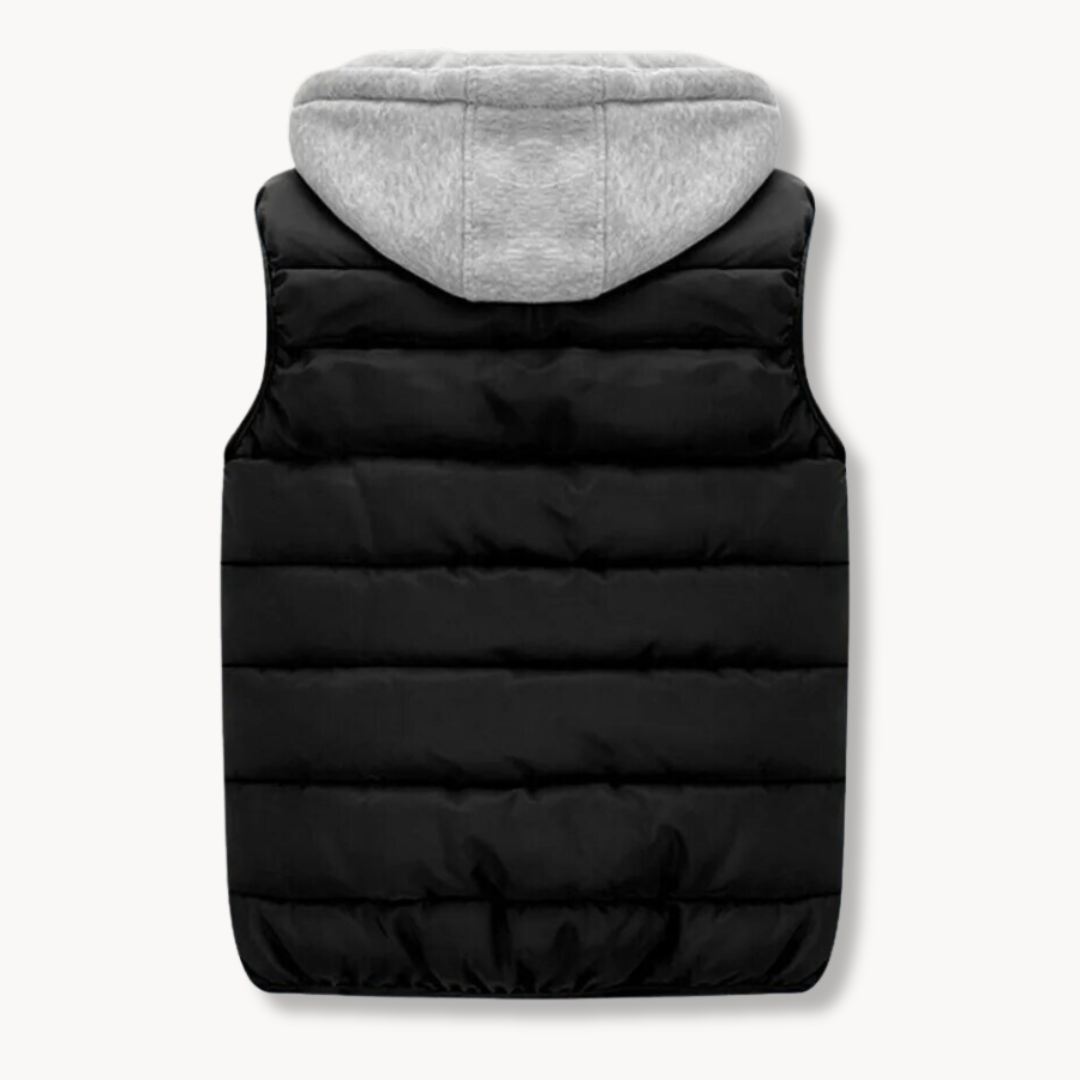 Dale | Men's Puffer Vest with Hood and Stretch Fabric