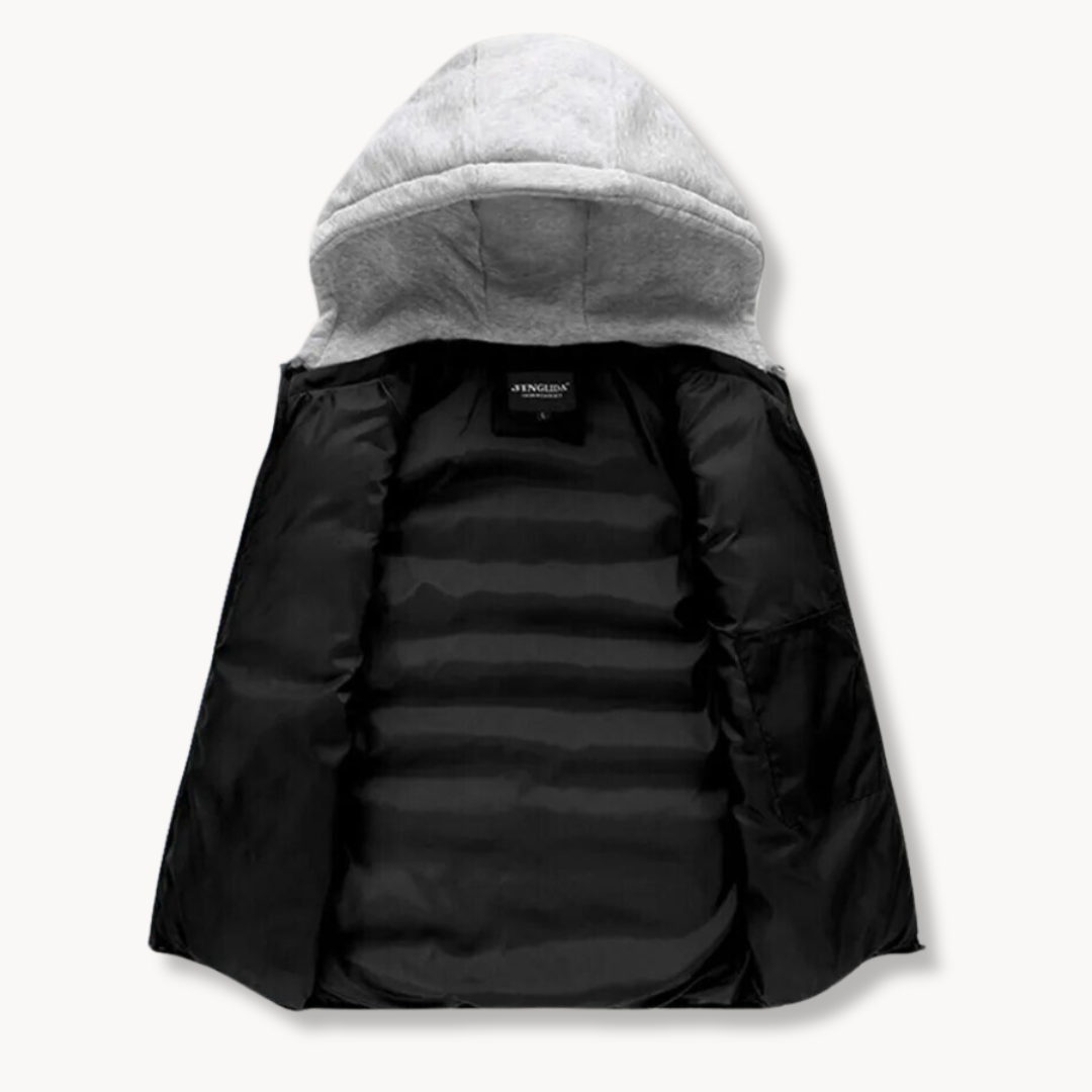 Dale | Men's Puffer Vest with Hood and Stretch Fabric