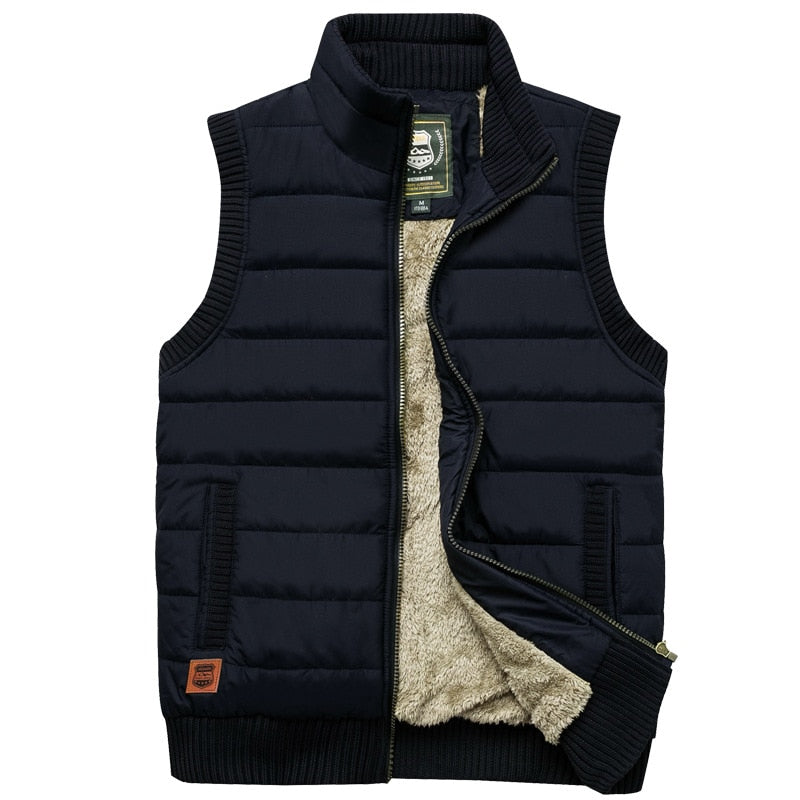 Paul | Men's Puffer Vest with Fur Lining and High Ribbed Collar