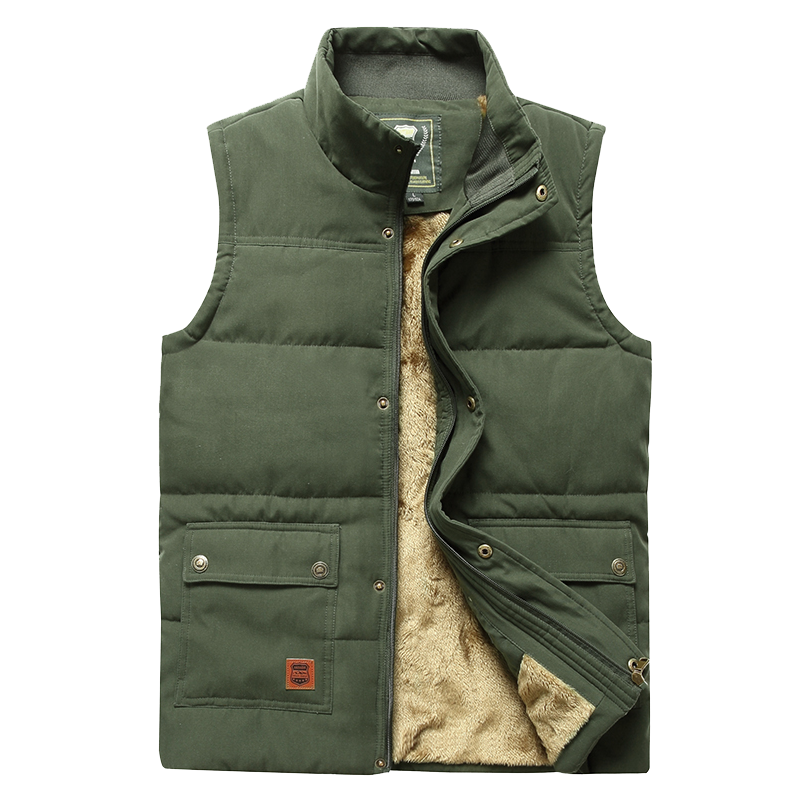 Paul | Men's Puffer Vest with Fur Lining and High Ribbed Collar