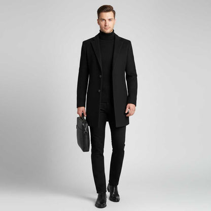 Men's Notched Lapel Overcoat | Stylish Men's Coat
