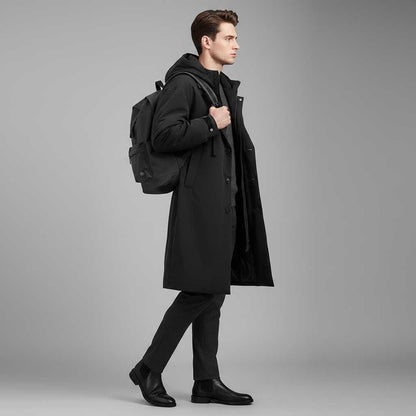 Men's Waterproof Puffer Trench Coat | Stylish Winter Jacket