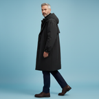 Kirk | Men's Long Waterproof Trench Coat with Hood and Adjustable Cuffs
