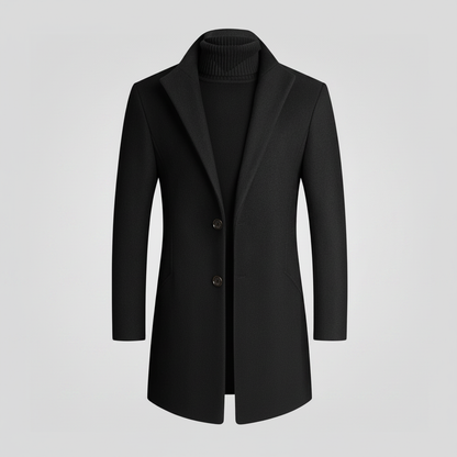 Men's Notched Lapel Overcoat | Stylish Men's Coat 0