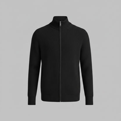 Men's Slim Fit Zip Cardigan | Ribbed Knit Style 5