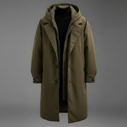 Men's Waterproof Puffer Trench Coat | Stylish Winter Jacket 0