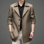 Lance | Men's Trench Coat with Notched Lapel and Tailored Fit