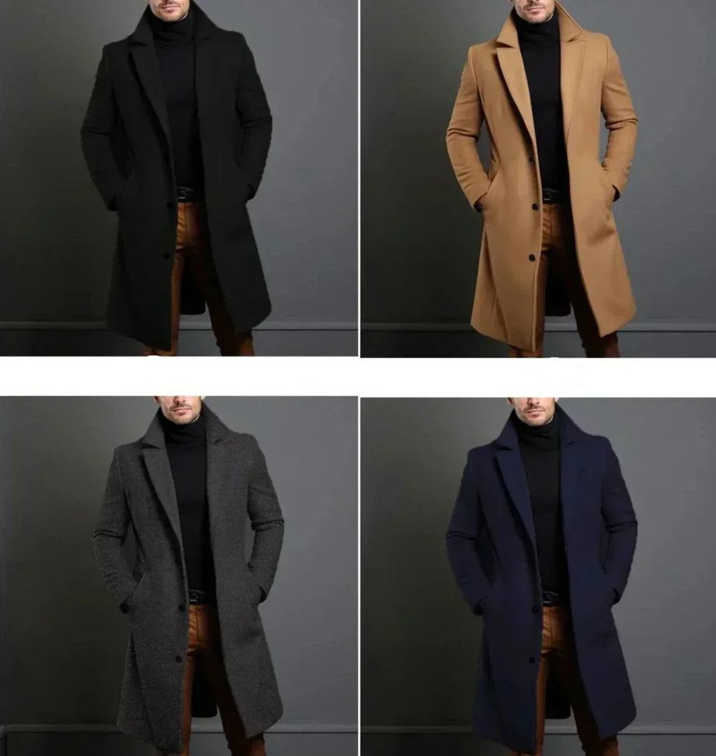 Todd | Men's Trench Coat with Single Breasted Front and Slim Silhouette
