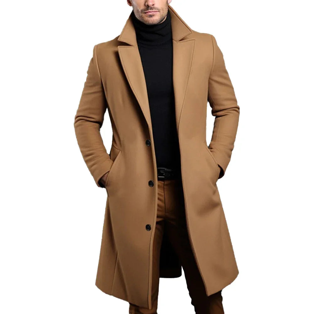 Todd | Men's Trench Coat with Single Breasted Front and Slim Silhouette