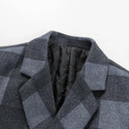 Shawn | Men's Long Wool Double Breasted Trench Coat with Quilted Lining
