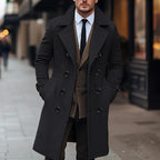Wes | Men's Double Breasted Trench Coat with Lined Interior and Pockets
