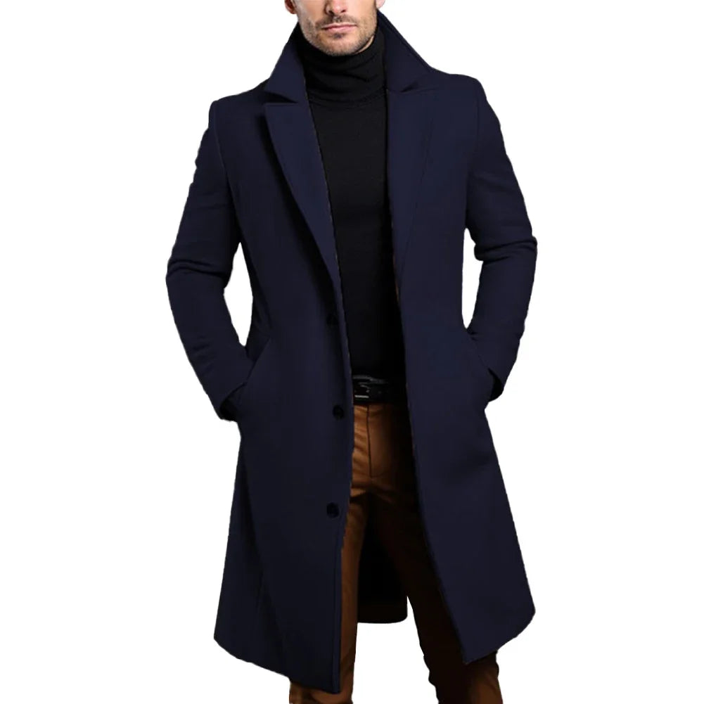 Todd | Men's Trench Coat with Single Breasted Front and Slim Silhouette