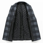 Shawn | Men's Long Wool Double Breasted Trench Coat with Quilted Lining