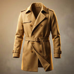 Ian | Men's Trench Coat with Notched Lapels and Removable Belt