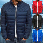 Men's quilted winter puffer jacket with storm flap
