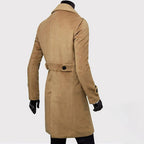 Owen | Men's Long Double Breasted Trench Coat with Windproof Shell