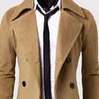 Owen | Men's Long Double Breasted Trench Coat with Windproof Shell