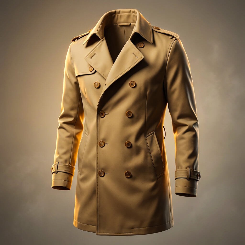 Ian | Men's Trench Coat with Notched Lapels and Removable Belt