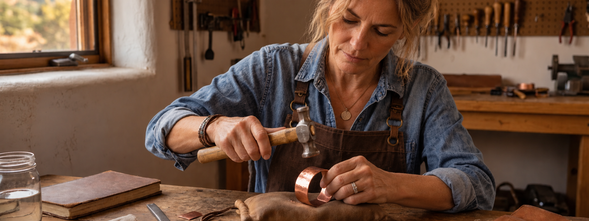 Handcrafted from 99.9% pure copper, thoughtfully handcrafted for timeless wear.