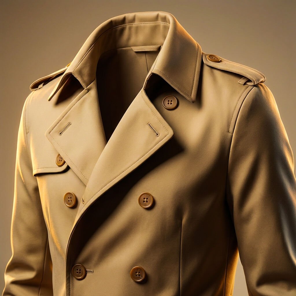 Ian | Men's Trench Coat with Notched Lapels and Removable Belt