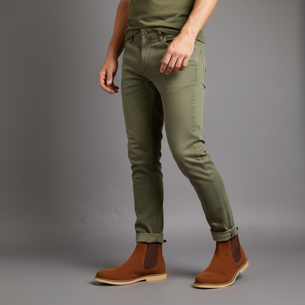 Men's suede Chelsea boots with lightweight rubber sole