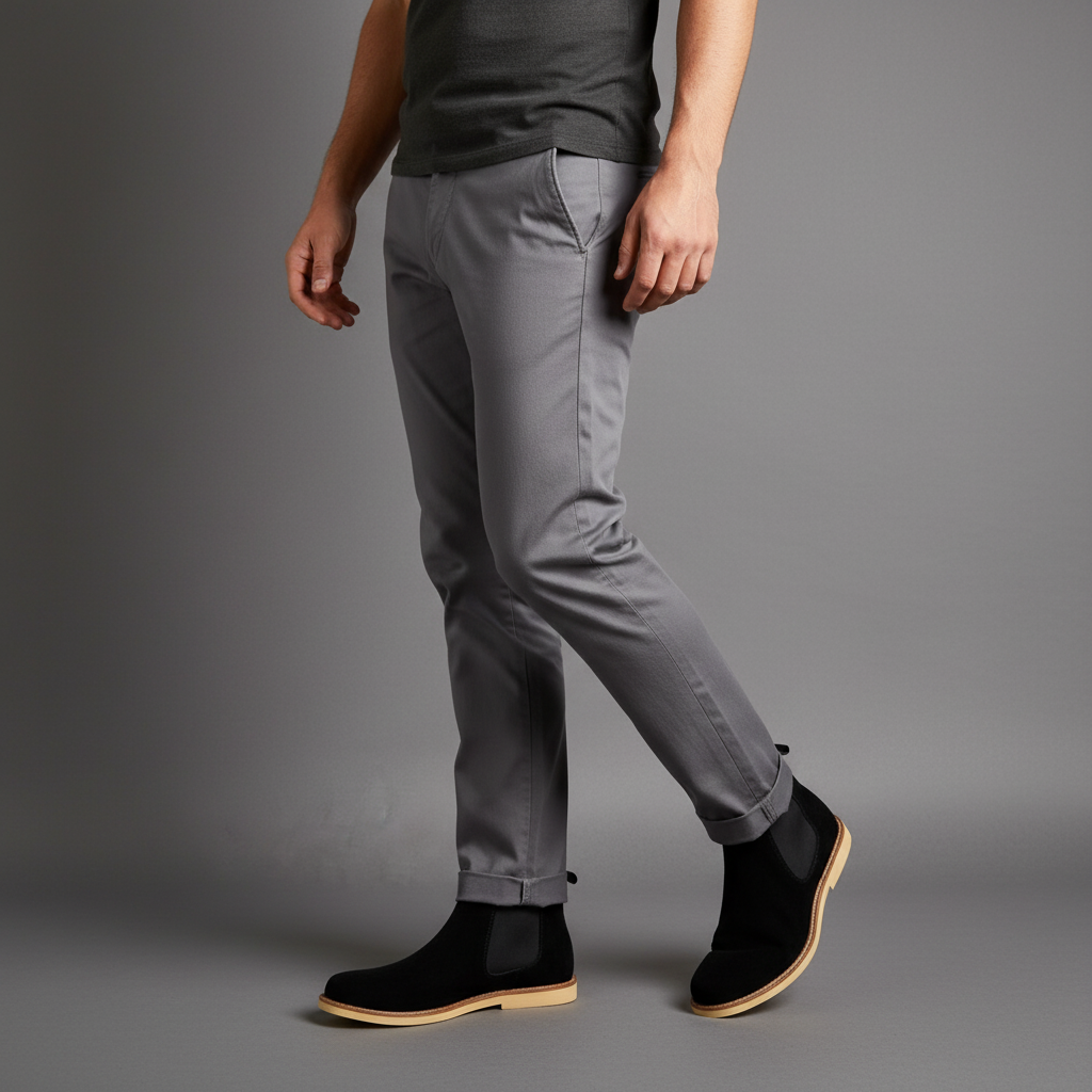 Men's suede Chelsea boots with lightweight rubber sole