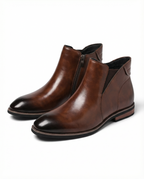 Men's leather dress Chelsea boots with side zip