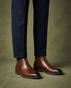 Men's leather dress Chelsea boots with side zip