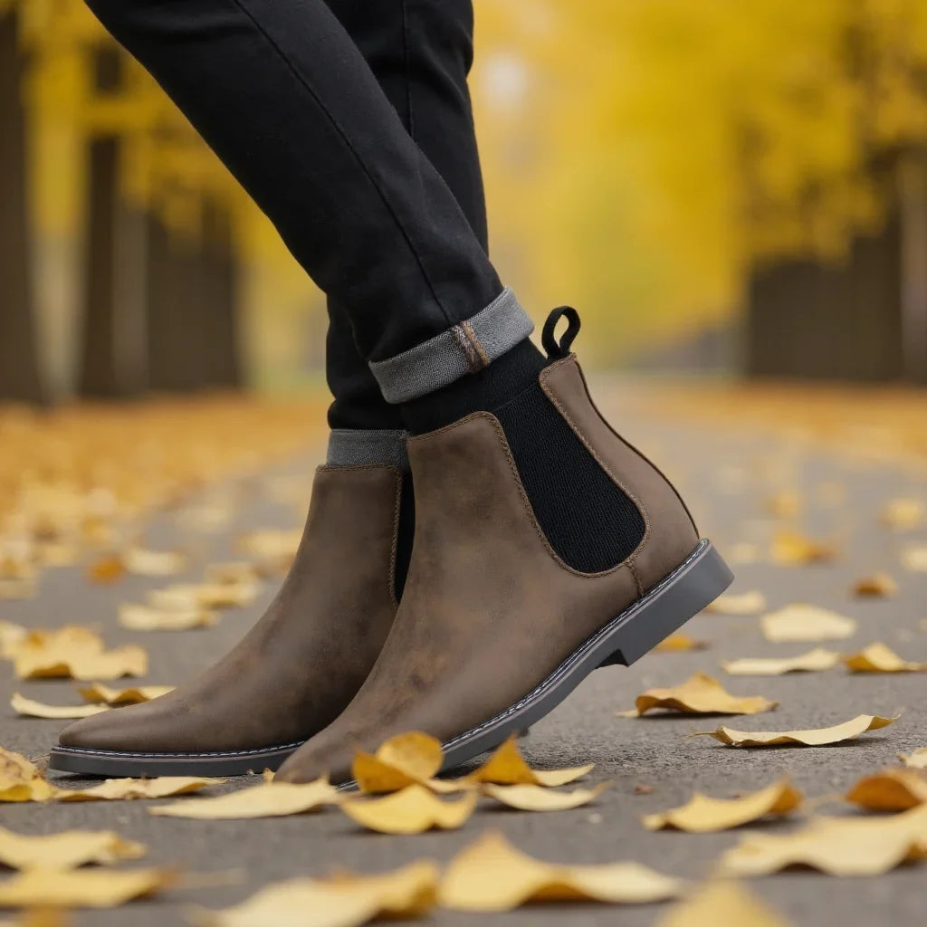 Men's leather Chelsea boots with soft leather lining