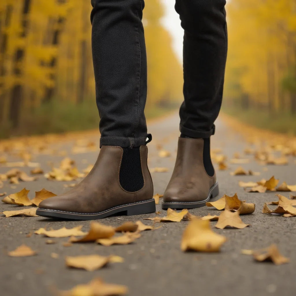 Men's leather Chelsea boots with soft leather lining