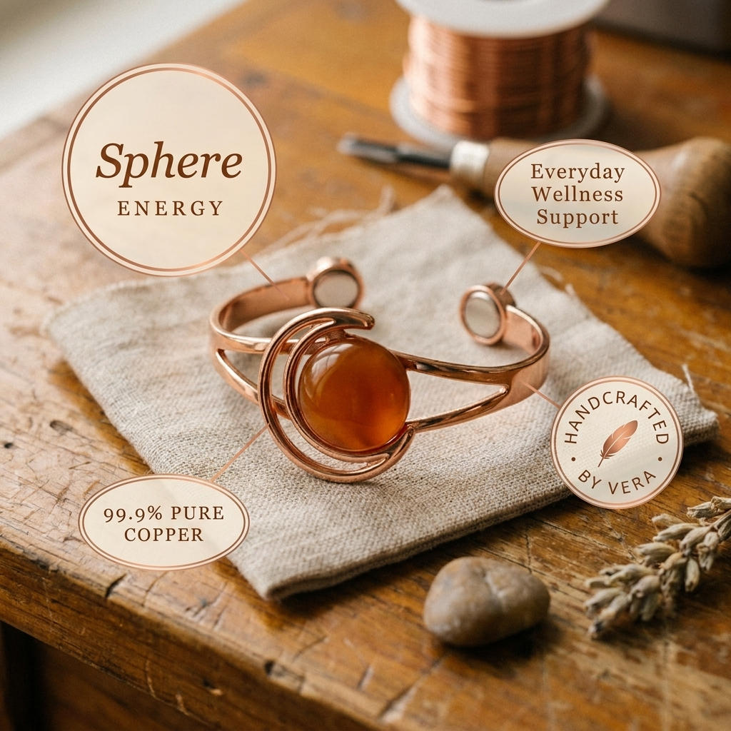 Calder's Sphere Orange Copper Bracelet