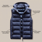 Greg | Men's Puffer Vest with Down Fill and Detachable Hood
