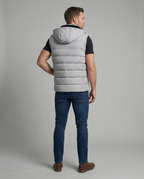 Neil | Men's Quilted Puffer Vest with Hood and Zip Pockets