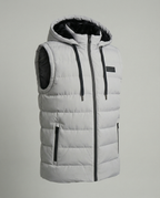 Neil | Men's Quilted Puffer Vest with Hood and Zip Pockets