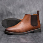 Men's dress Chelsea boots with elastic sides and padded insole