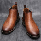 Men's dress Chelsea boots with elastic sides and padded insole