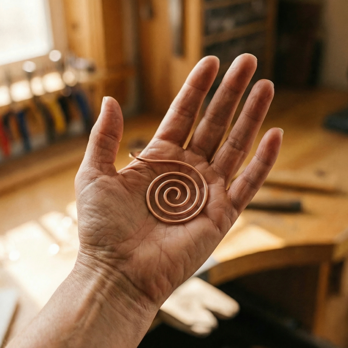 Calder's Flow Copper Hand Spiral