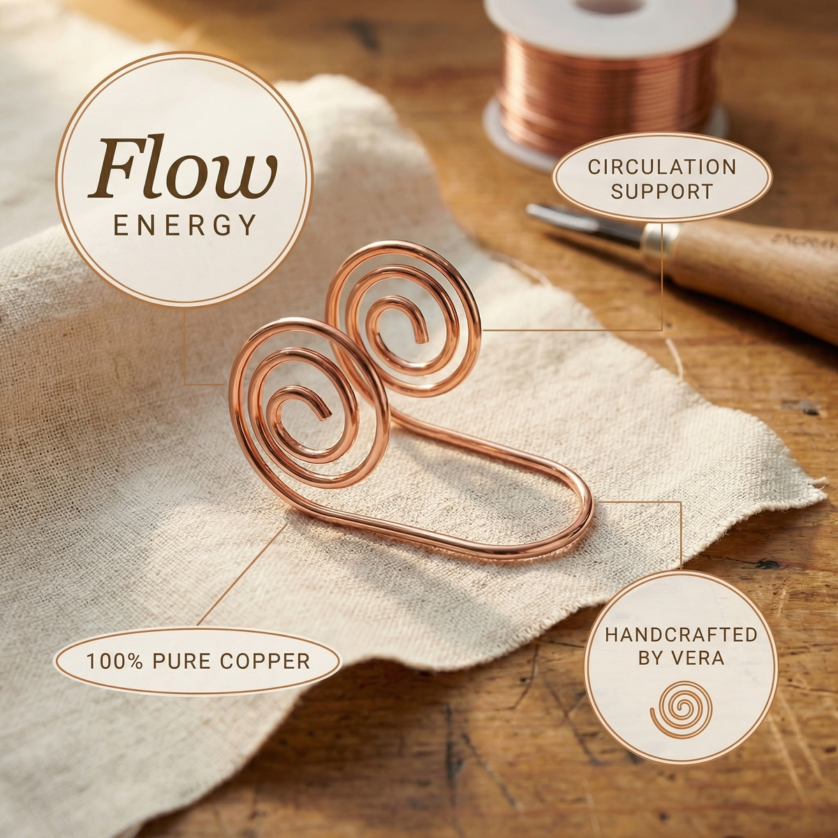 Calder's Flow Copper Hand Spiral