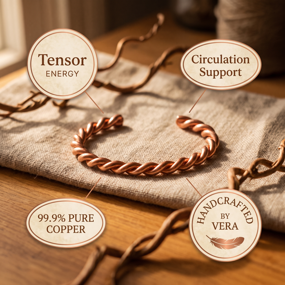 Calder's Tensor Copper Bracelet
