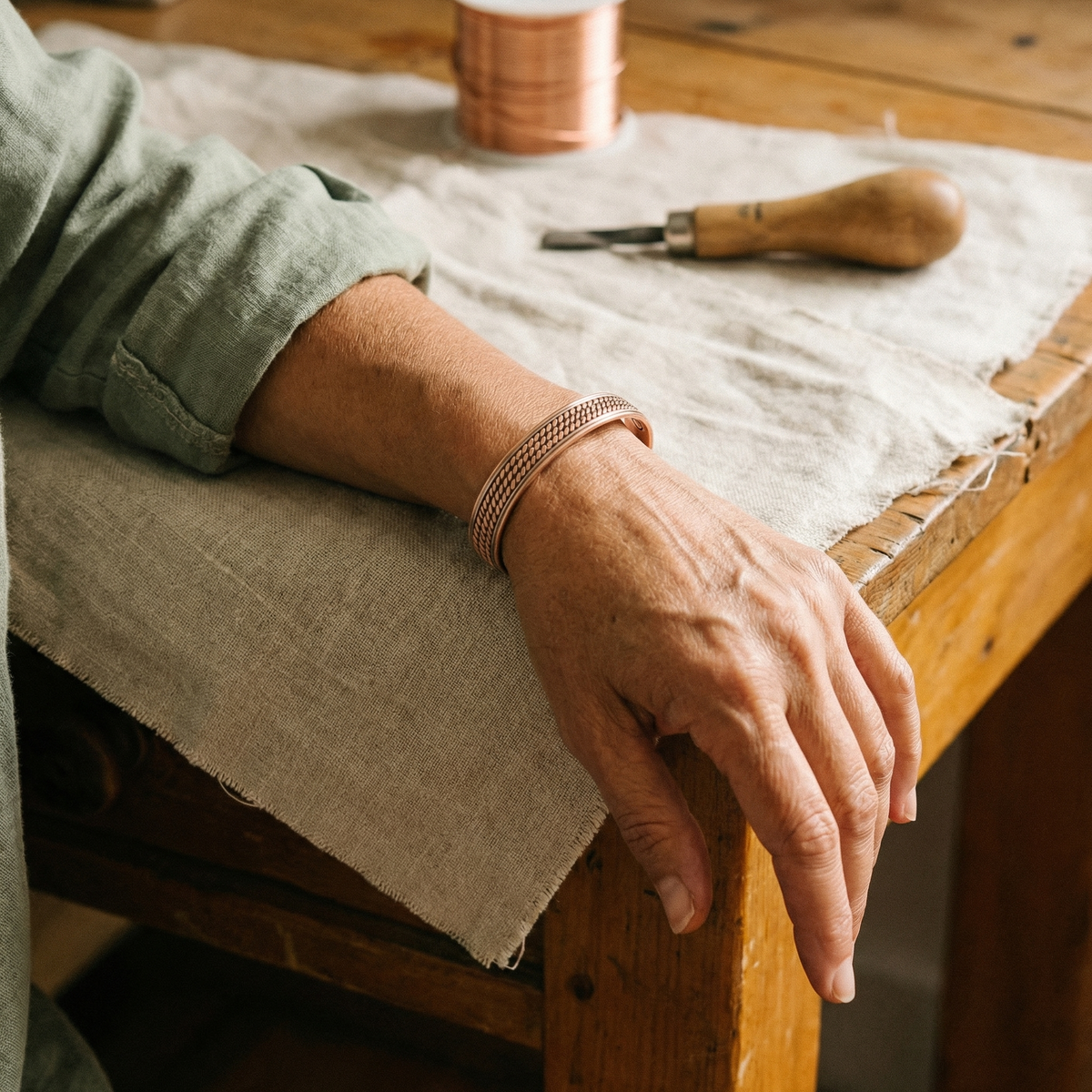 Calder's Wave Copper Bracelet