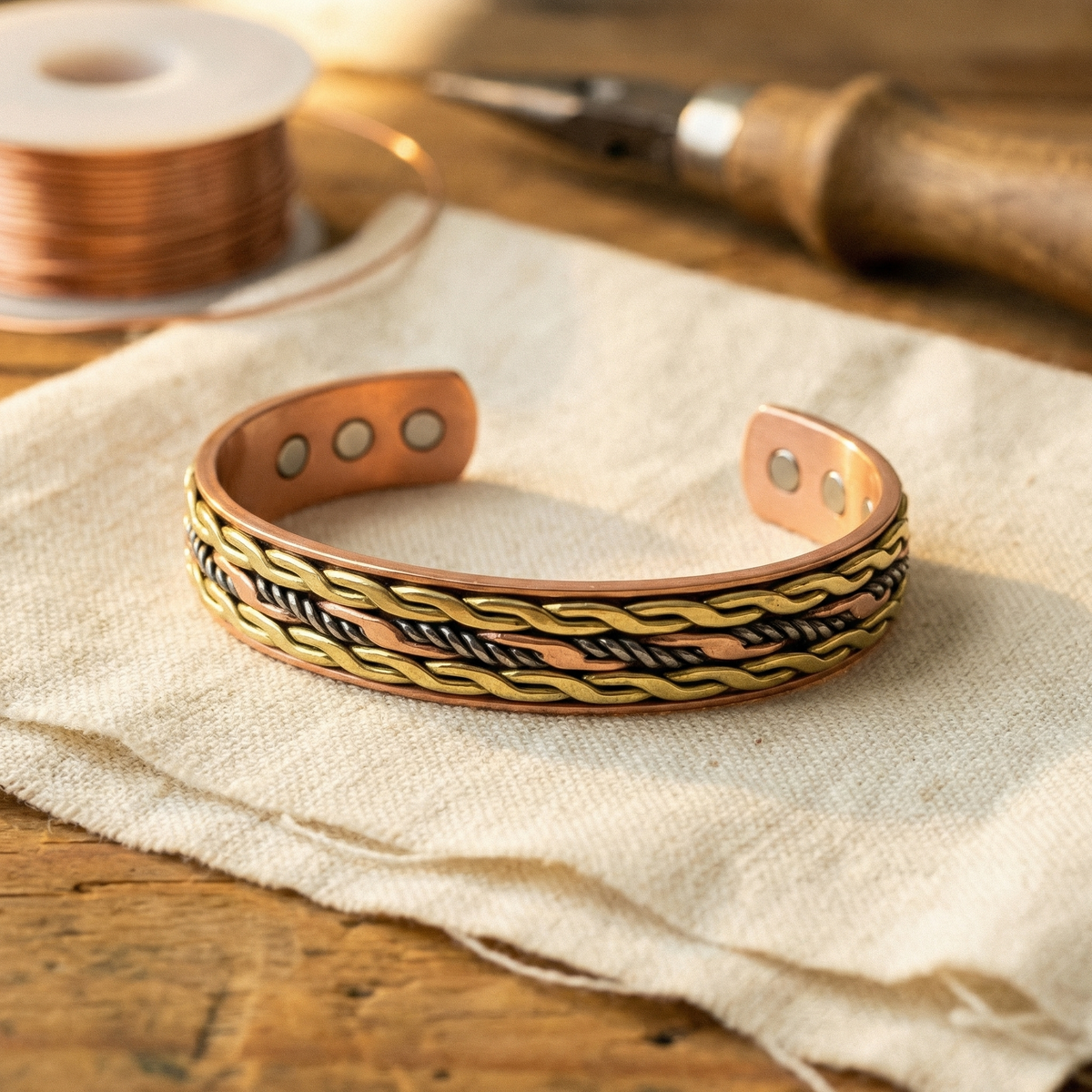 Calder's Weave Copper Bracelet