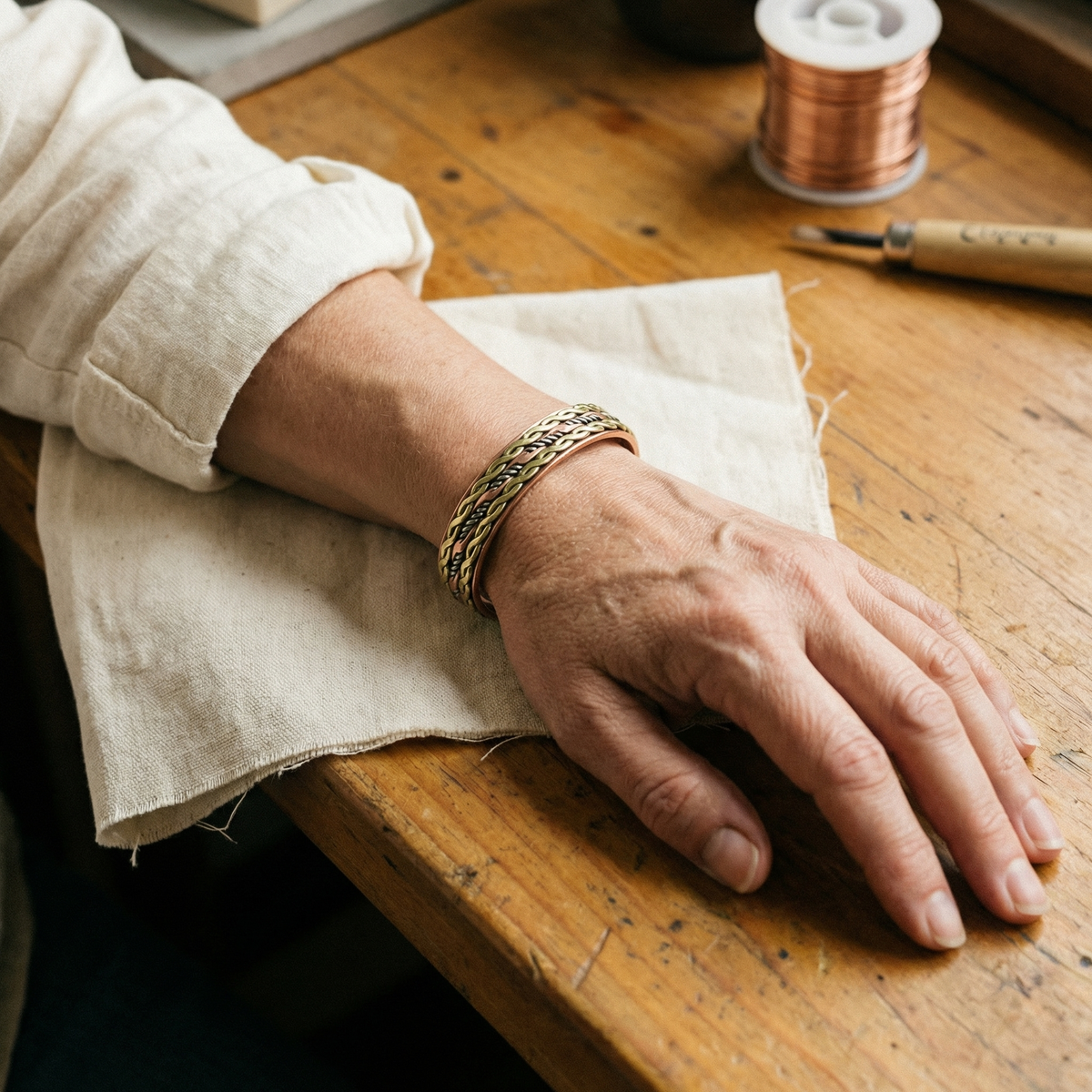 Calder's Weave Copper Bracelet