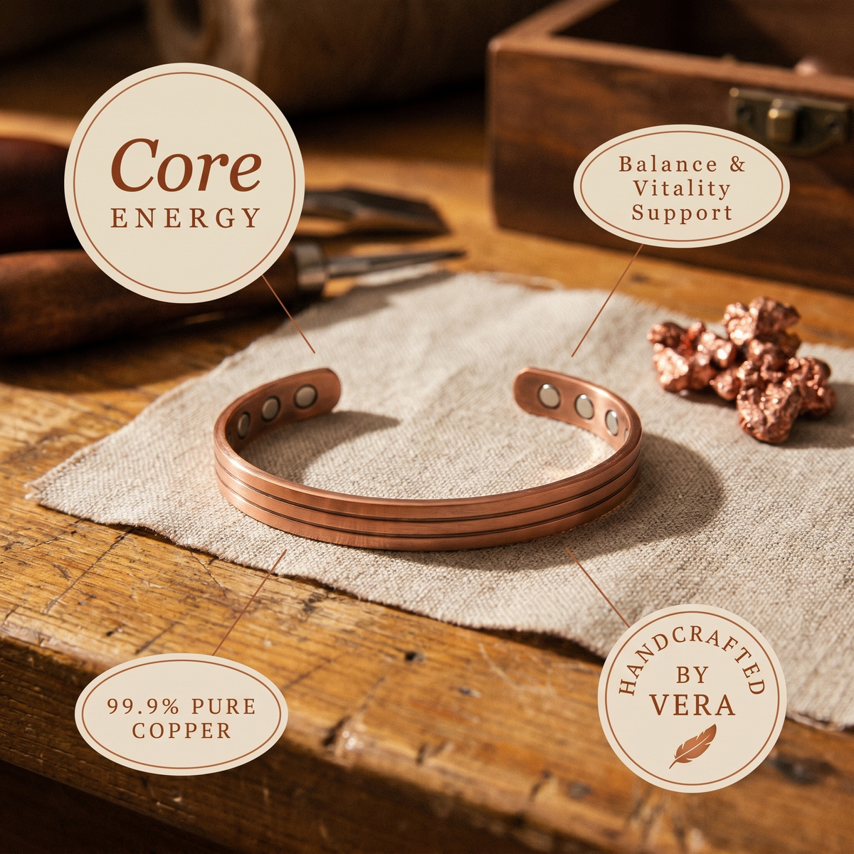 Calder's Core Copper Bracelet