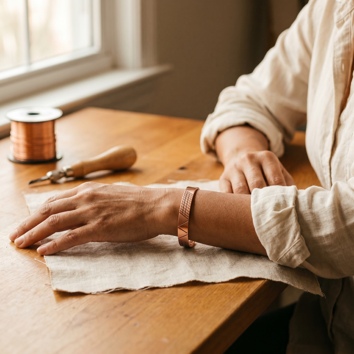 Calder's Crest Copper Bracelet