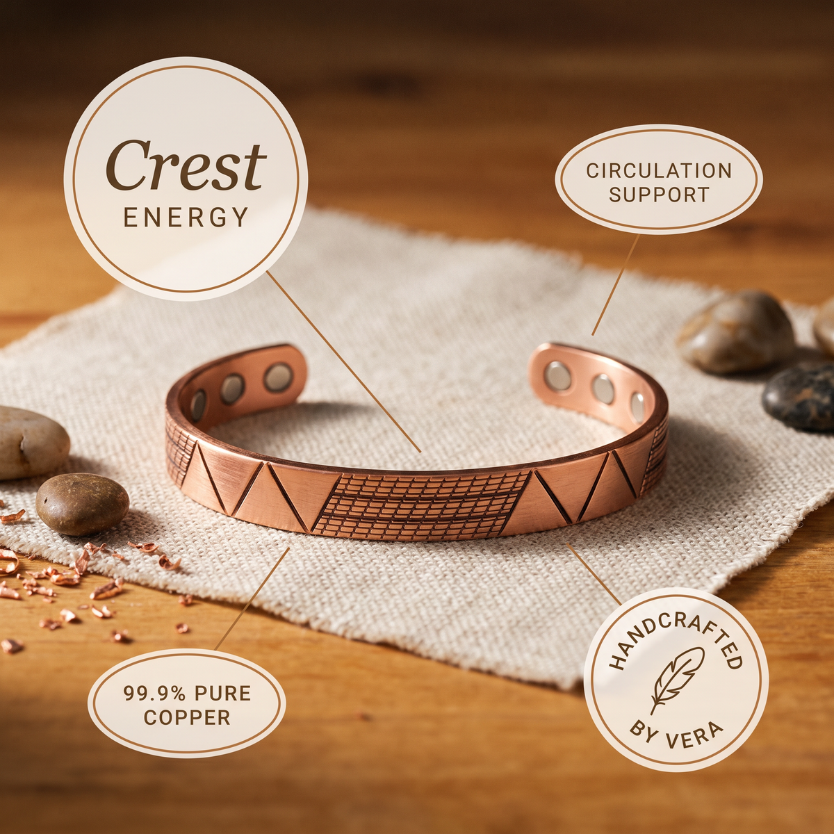 Calder's Crest Copper Bracelet